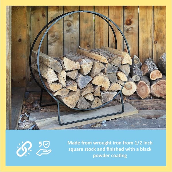 Enclume - Handcrafted Indoor & Outdoor Hoop Fireplace Log Rack w