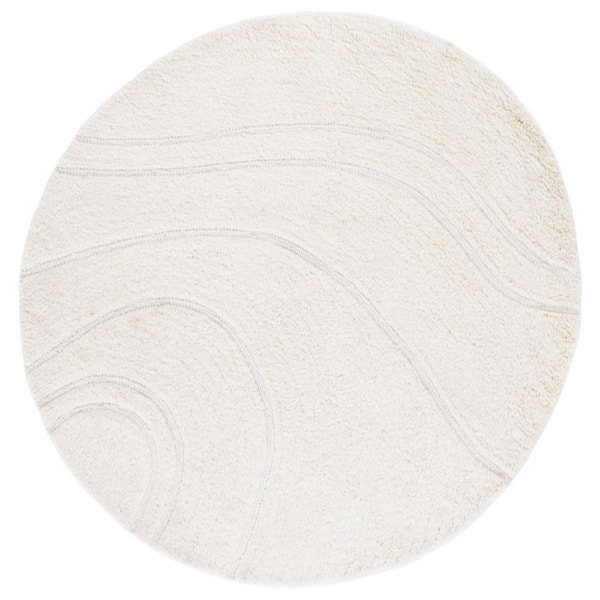 Casablanca 6 ft. x 6 ft. Ivory Abstract Round Area Rug