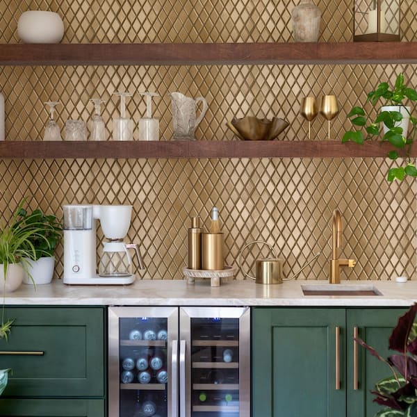 Merola Tile Hudson Kite Gold 10 in. x 12 in. Porcelain Floor and
