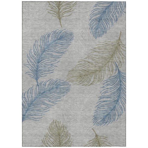 Chantille Machine Washable Indoor/Outdoor Abstract ACN3028 Silver 10 ft. x 14 ft. Area Rug