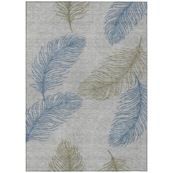 Chantille Machine Washable Indoor/Outdoor Abstract ACN3028 Silver 5 ft. x 7 ft. 6 in. Area Rug