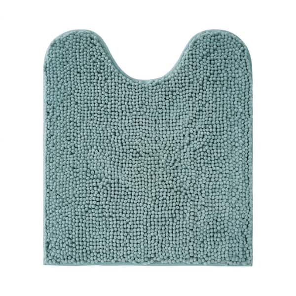 Plush Shag Chenille Aqua 20 in. x 24 in. Bath Rug