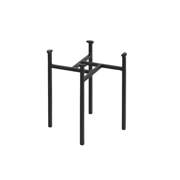 ACHLA DESIGNS 15 in. Tall Black Powder Coat Metal Simple Minimalist Tabletop and Floor Eileen Plant Stand