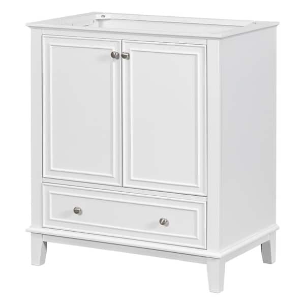 Tileon Modern Freestanding Bath Vanity Cabinet 30 in. without Top with Storage Drawer and Adjustable Shelf in Black