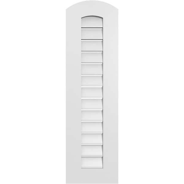 Ekena Millwork 12 in. x 40 in. Arch Top Surface Mount PVC Gable Vent: Decorative with Standard Frame