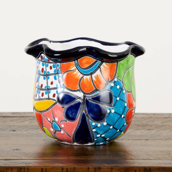 Nearly Natural 6 in. x 7 in. Handmade Mexican Talavera Ceramic