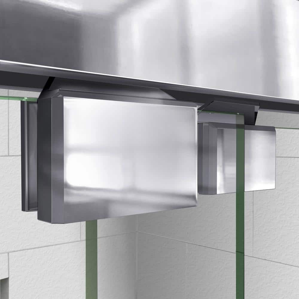 Abbey 48-Inch Frameless Sliding Shower Door in Chrome and Clear Glass