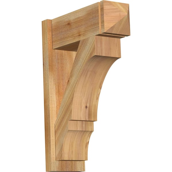 Ekena Millwork 8 in. x 30 in. x 22 in. Balboa Arts and Crafts Rough Sawn Western Red Cedar Outlooker