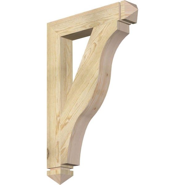 Ekena Millwork 4 in. x 36 in. x 24 in. Douglas Fir Funston Arts and Crafts Rough Sawn Bracket