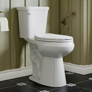 19 in. Tall 2-piece High-Efficiency 1.28 GPF Single Flush Elongated Toilet Map Flush 1000g, Seat Included