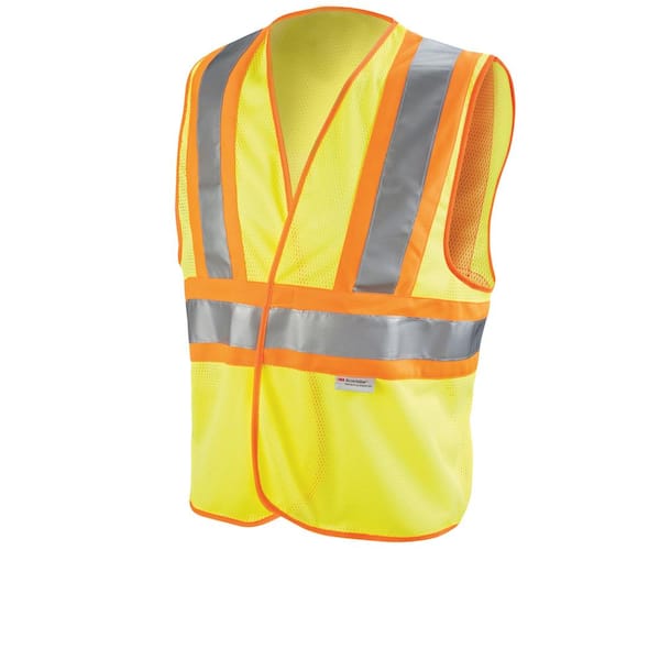3M High-Visibility Yellow 2-Tone Reflective Construction Safety Vest (Case of 5)