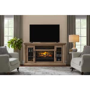 Madison 68 in. Freestanding Electric Fireplace TV Stand in Natural Rustic Oak