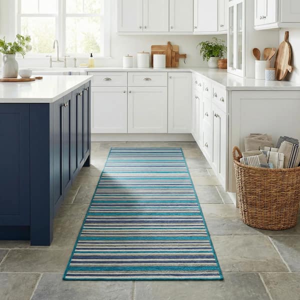 Couristan Cape Brockton Cobalt-Teal 2 ft. 3 in. x 11 ft. 9 in