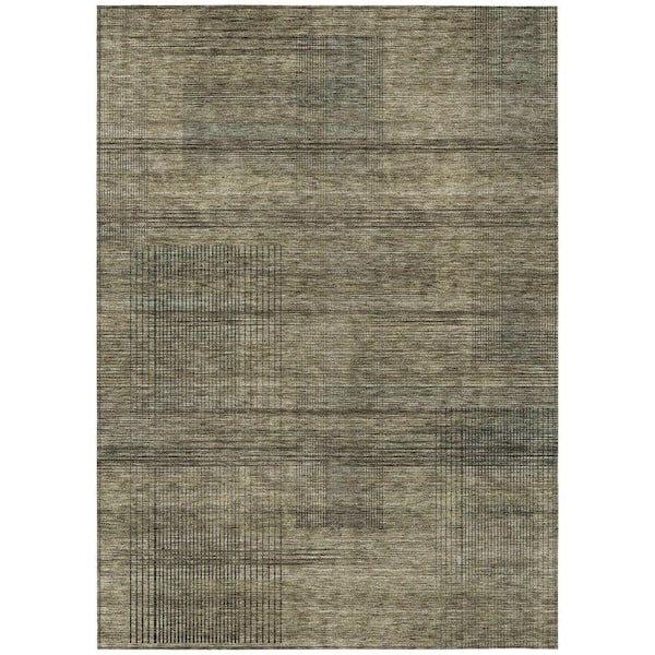 Chantille Machine Washable Indoor/Outdoor Abstract ACN820 Brown 2 ft. 6 in. x 3 ft. 10 in. Area Rug