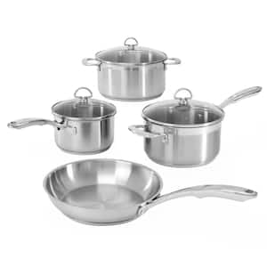 Induction 21 Steel 7-Piece Stainless Steel Cookware Set in Brushed Stainless Steel