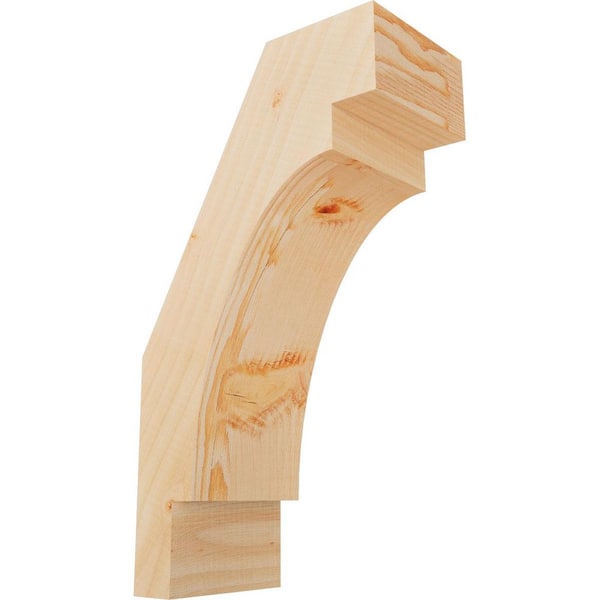 Ekena Millwork 5 1/2"W x 10"D x 18"H Merced Smooth Knee Brace, Douglas Fir