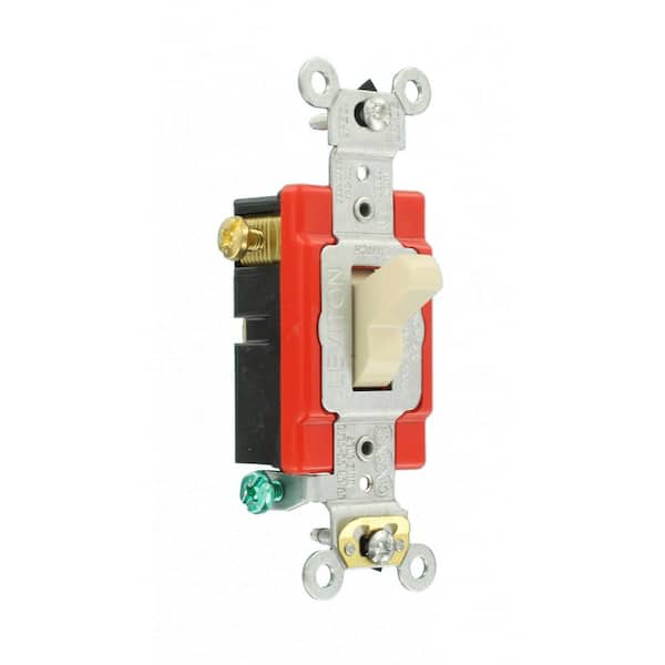 20 Amp Industrial Grade Heavy Duty 3-Way Lighted Handle Toggle Switch, Ivory 1223-LHI