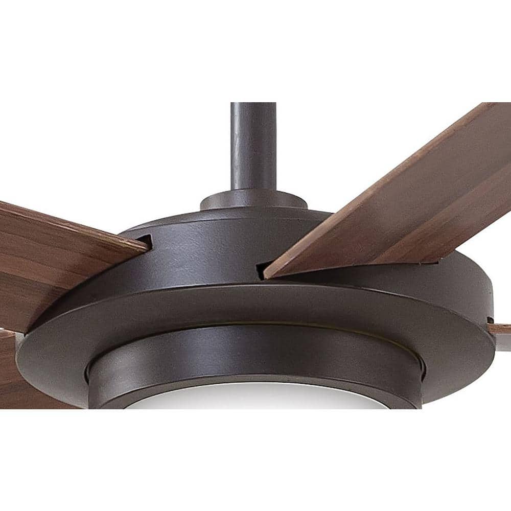 52" Oil Rubbed Bronze Ceiling Fan with LED Light and Remote