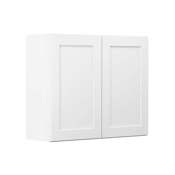 Hampton Bay Denver White Painted Shaker Stock Ready to Assemble Wall Kitchen Cabinet (33 in. x30 in x12 in)