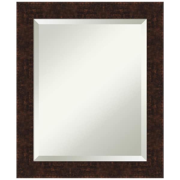Amanti Art William Mottled Bronze Narrow 20 in. H x 24 in. W Framed Wall Mirror