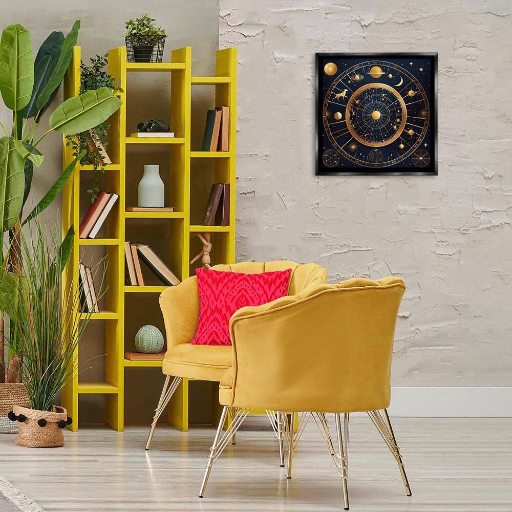 Astrology Zodiac Birth Chart by Tabz Jones Black Floater Frame Religious Graphic Art Print 18 in. x 18 in. price history on PriceWatchPro