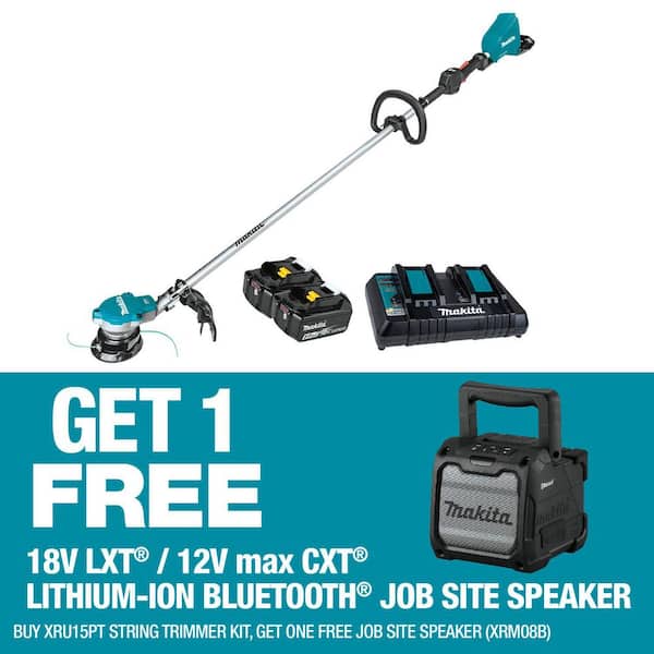LXT 18V X2 (36V) Brushless String Trimmer Kit (5.0 Ah) w/ bonus 18V LXT /12V max CXT Bluetooth Job Site Speaker