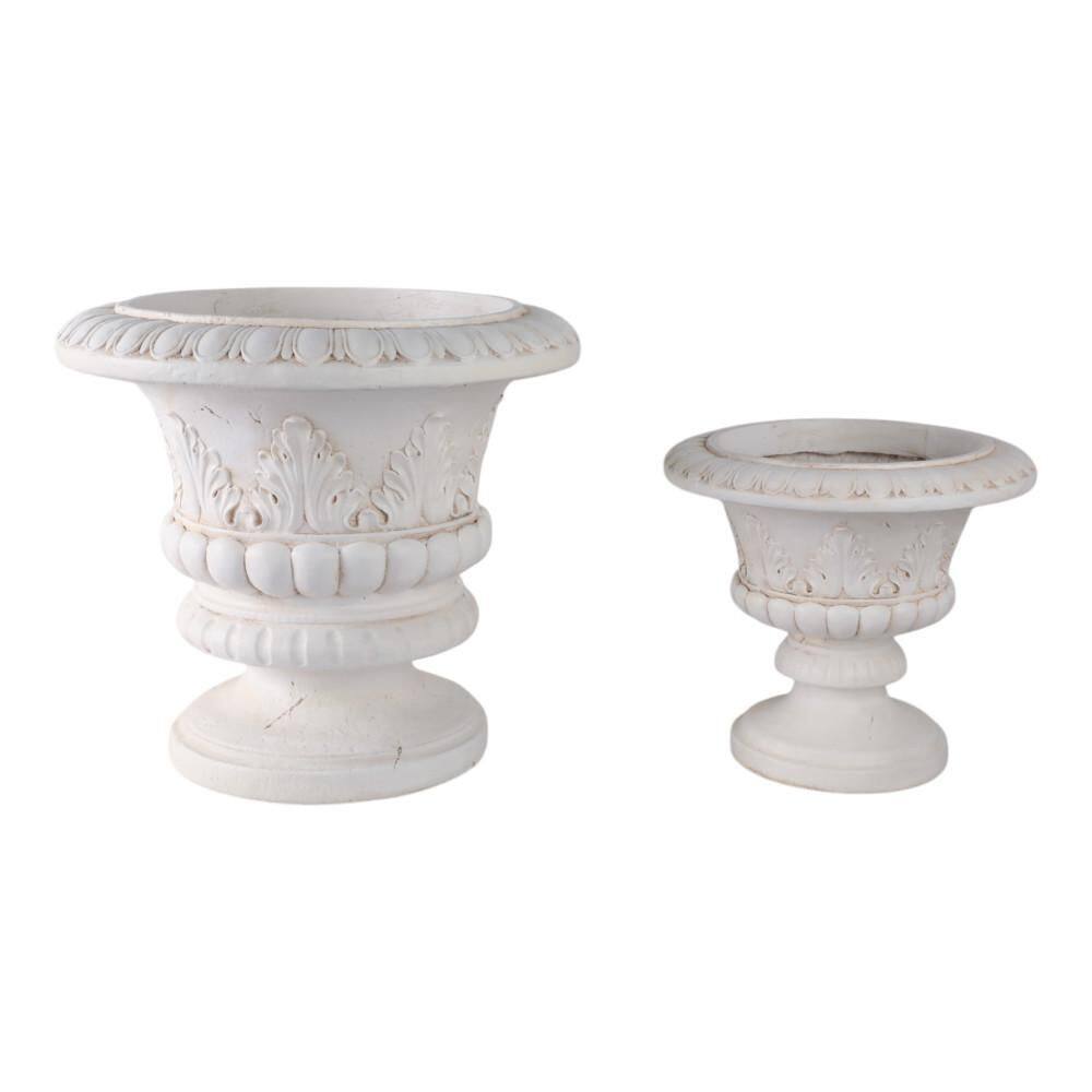 16 in. and 22 in. Ivory Ceramic Traditional Urn Decorative Pots (Set of 2) price history on PriceWatchPro