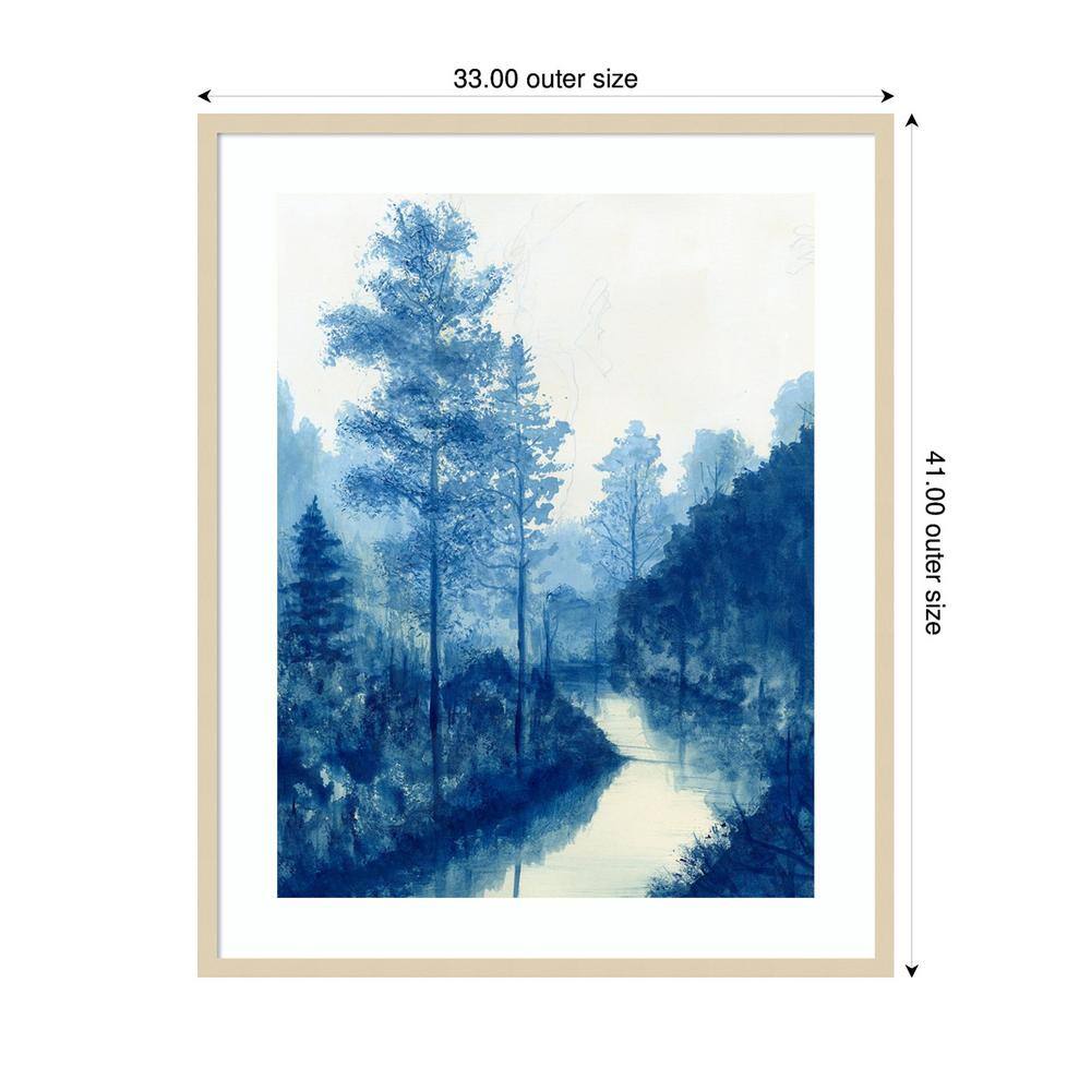 Liberty Blue Landscape II Framed Graphic Art Print in Natural Wood
