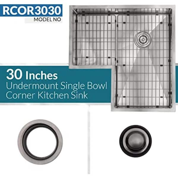 S STRICTLY KITCHEN + BATH RCORB3030WS-Stainless 16 Gauge 30 in. Butterfly  Corner Undermount Workstation Kitchen Sink with Accessories RCORB3030WS-SS  - The Home Depot