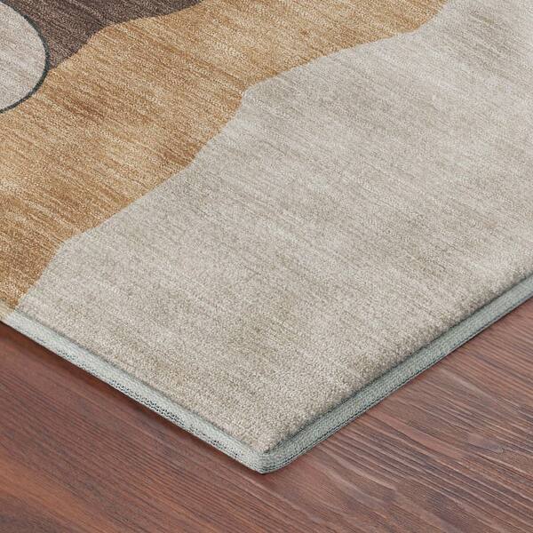 Mayfield Premium Machine Washable Abstract AMF2252 Copper 5 ft. x 7 ft. 6 in. Area Rug