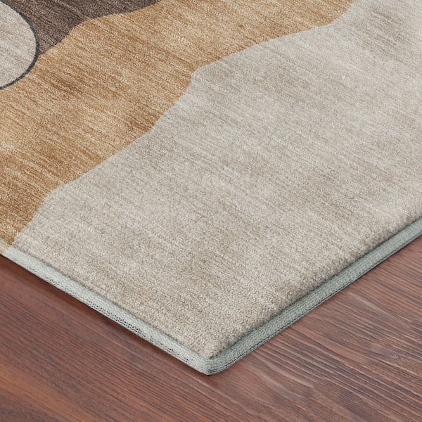 Mayfield Premium Machine Washable Abstract AMF2252 Copper 8 ft. x 10 ft. Area Rug