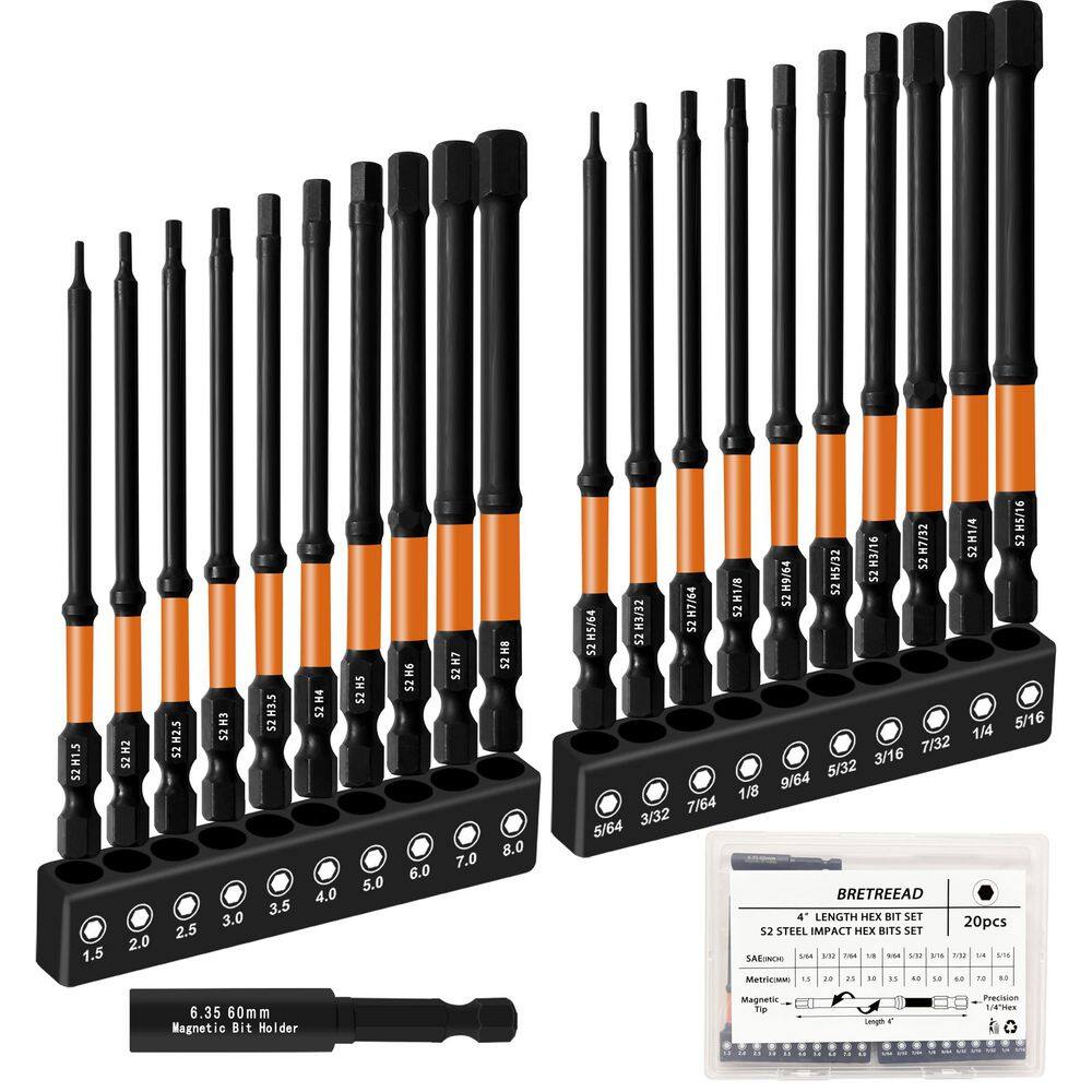 Standard S2 Steel Impact Hex Head Allen Wrench Drill Bit Set (20-Piece) with Case screws price history on PriceWatchPro