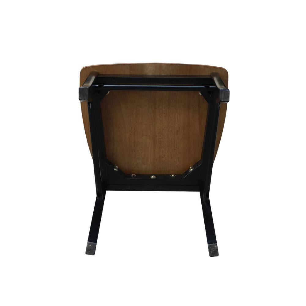 Elegant Black and Cherry Red Cross Back Upholstered Side Chairs, Set of 2