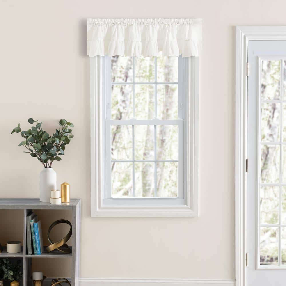 Classic Wide Ruffled 11 in. L Polyester/Cotton Valance in Natural price history on PriceWatchPro