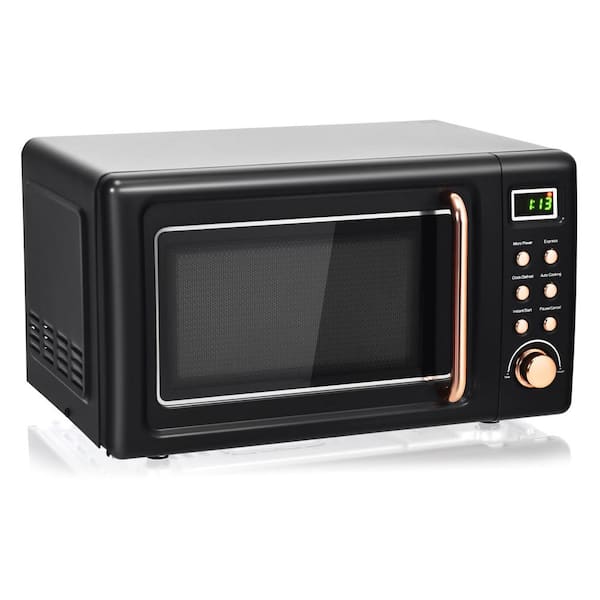 Bunpeony 0.7 cu.ft. 18 in. W Electric Commercial Microwave in Black with 5 Micro Power and Auto Cooking Function