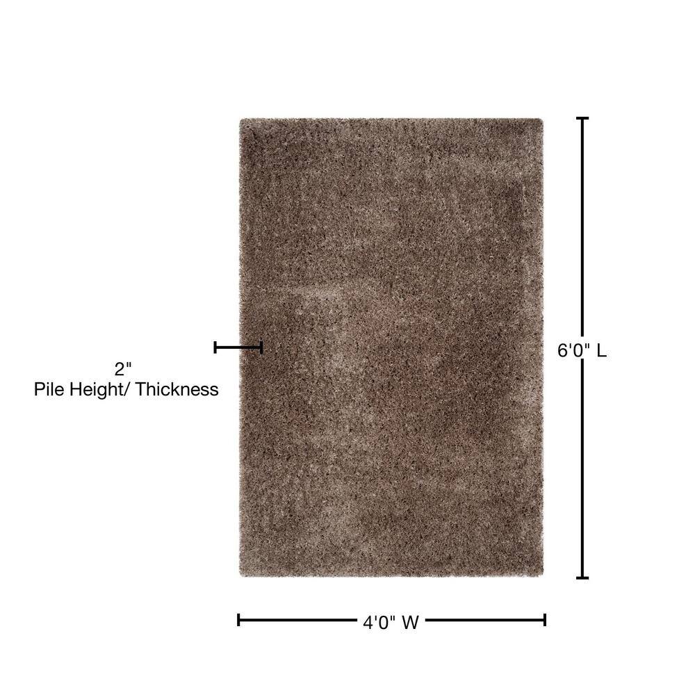 Mushroom Gray 4' x 6' Reversible Shag Area Rug