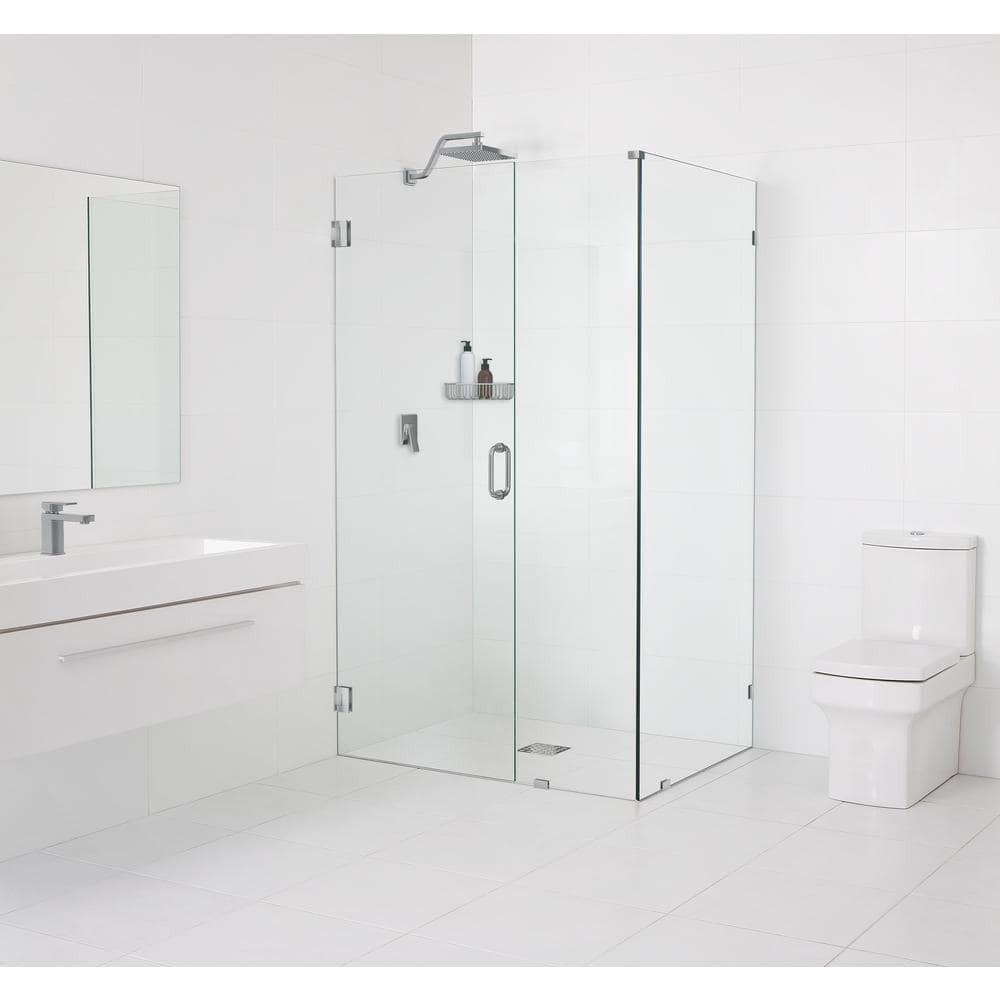 39 in. W x 37 in. D x 78 in. H Pivot Frameless Corner Shower Enclosure in Brushed Nickel Finish with Clear Glass price history on PriceWatchPro
