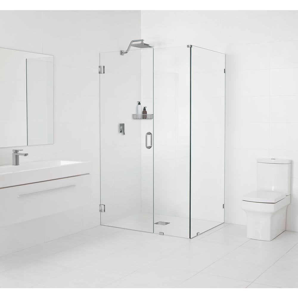 40 in. W x 46.5 in. D x 78 in. H Pivot Frameless Corner Shower Enclosure in Brushed Nickel Finish with Clear Glass price history on PriceWatchPro
