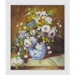 Grande Vase Di Fiori by Pierre-Auguste Renoir Gallery White Framed Nature Oil Painting Art Print 24 in. x 28 in.