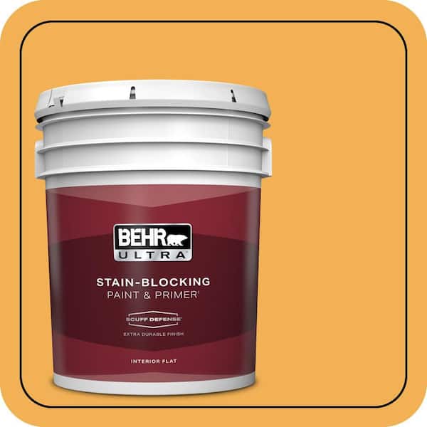 BEHR ULTRA 5 gal. #PMD-20 Goldenrod Field Extra Durable Flat Interior Paint & Primer