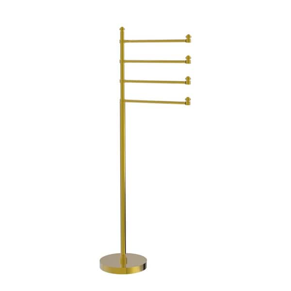 Allied Brass Towel Stand with 3 Pivoting 12-in Arms in Polished Brass Allied Brass Towel Stand with 3 Pivoting 12-in Arms in Polished Brass