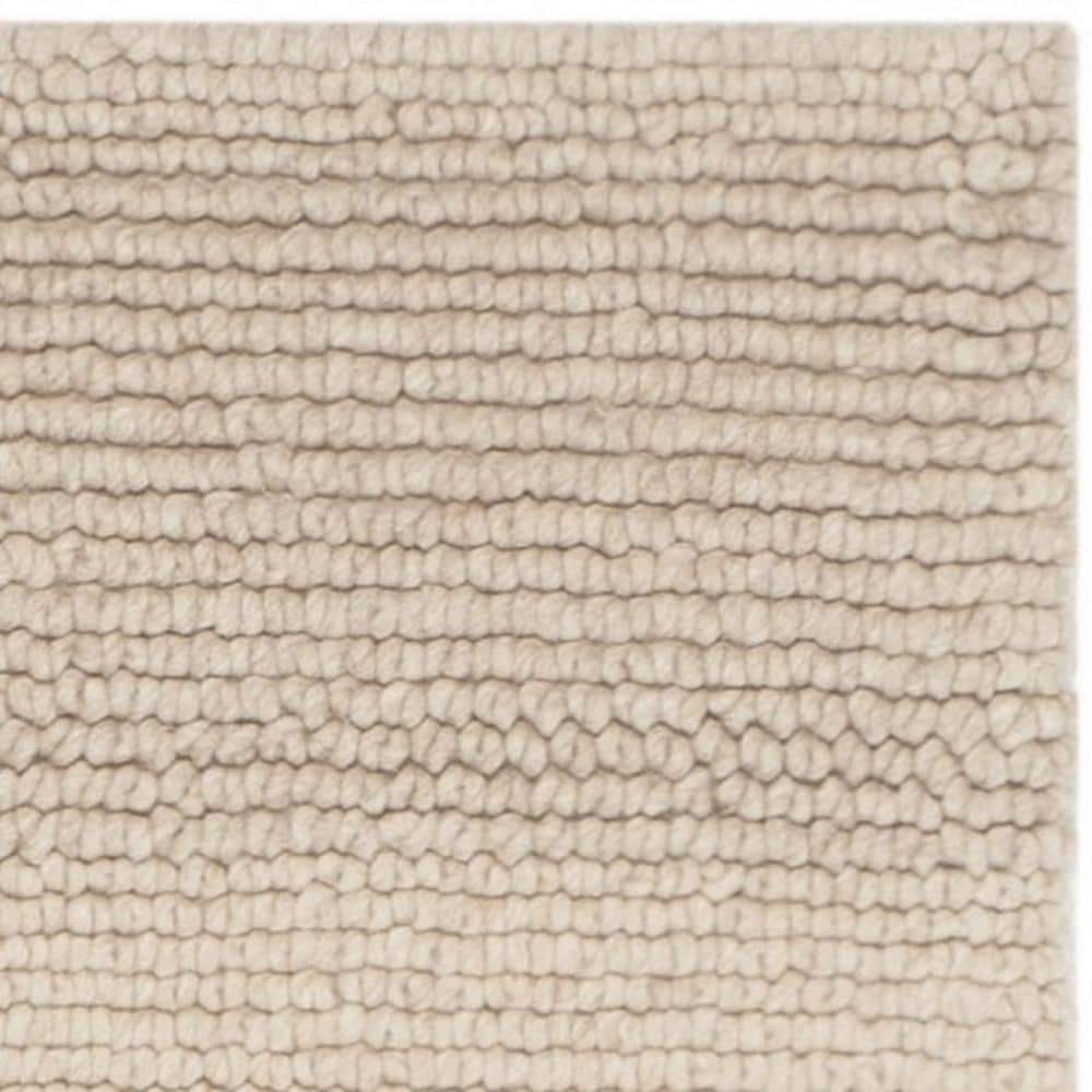 Beige Wool Hand-Tufted Reversible Runner Rug