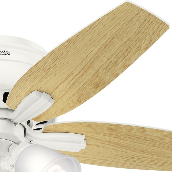 Hunter Newsome 42 In Led Indoor Low Profile Fresh White Ceiling Fan With 3 Light Kit 51077 The