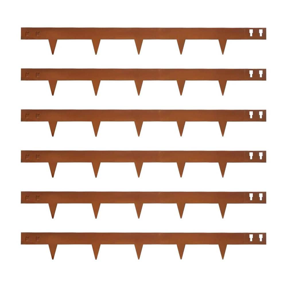 40 in. x 4.5 in. Corten Steel Landscape Edging Rusted Finish Flexible Metal Lawn Border Edging 6 pcs price history on PriceWatchPro