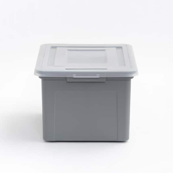 IRIS 8.5-Gal. Snap Tight Plastic File Organizer Storage Box, Gray with  Clear Lid 3 Pack 500166 - The Home Depot