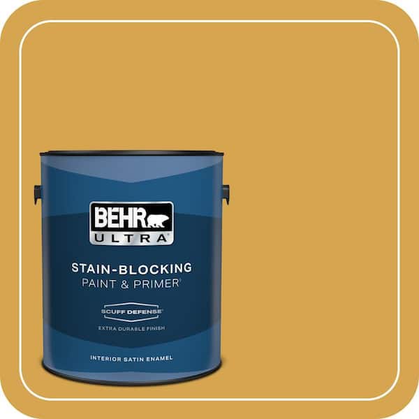 BEHR ULTRA 1 gal. #M290-6 Plantain Chips Extra Durable Satin Enamel Interior Paint & Primer
