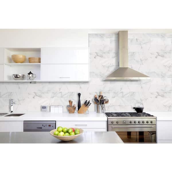 Honed Marble Floor And Wall Tile, White Marble Effect Kitchen Floor Tile Home Depot