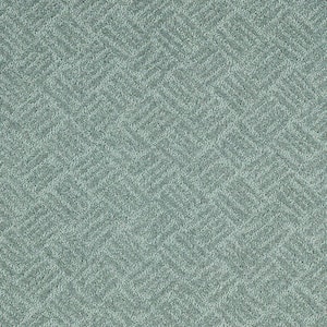 Embers Aloft Mermaid Blue 39 oz. Triexta Pattern Installed Carpet