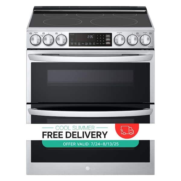 7.3 cu. ft. Smart Double Oven Slide-In Electric Range with ProBake and InstaView in PrintProof Stainless Steel