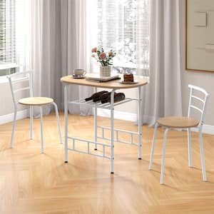 3 Piece Dining Set Table 2-Chairs Home Kitchen Breakfast Furniture